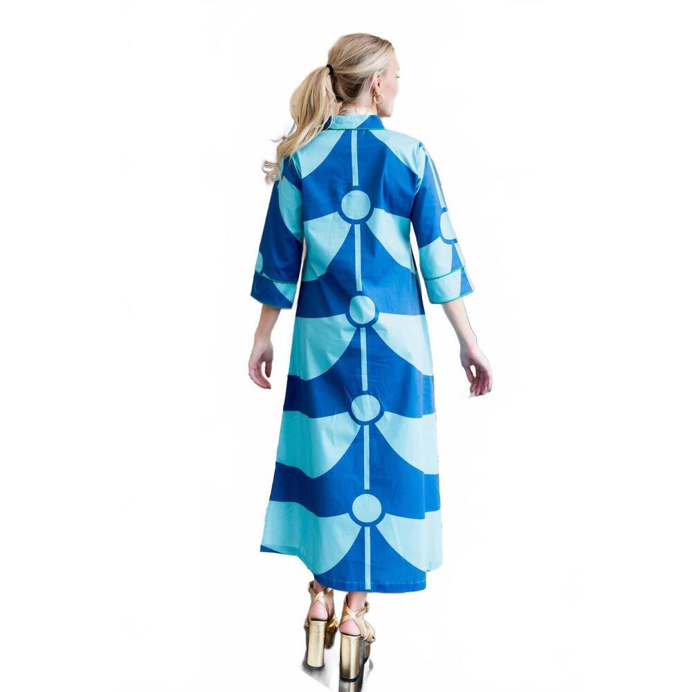 NEW HOUSE OF MBR charleston long dress in blue toddy - Picture 2 of 4